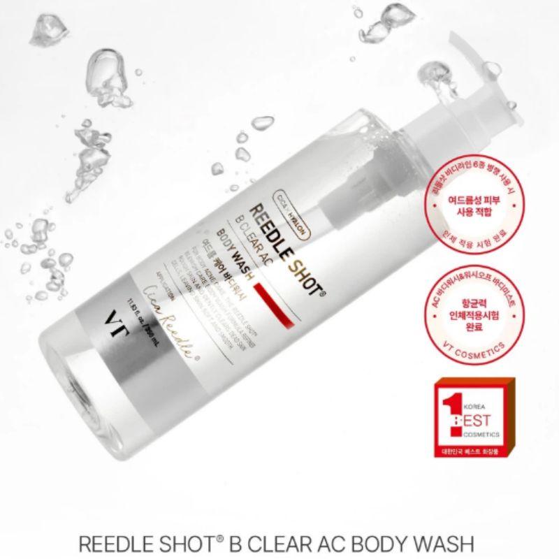 VT Reedle Shot Be Clear AC Body Wash 350ml Korean Acne Body Cleanser for Back Acne and Troubled Skin
