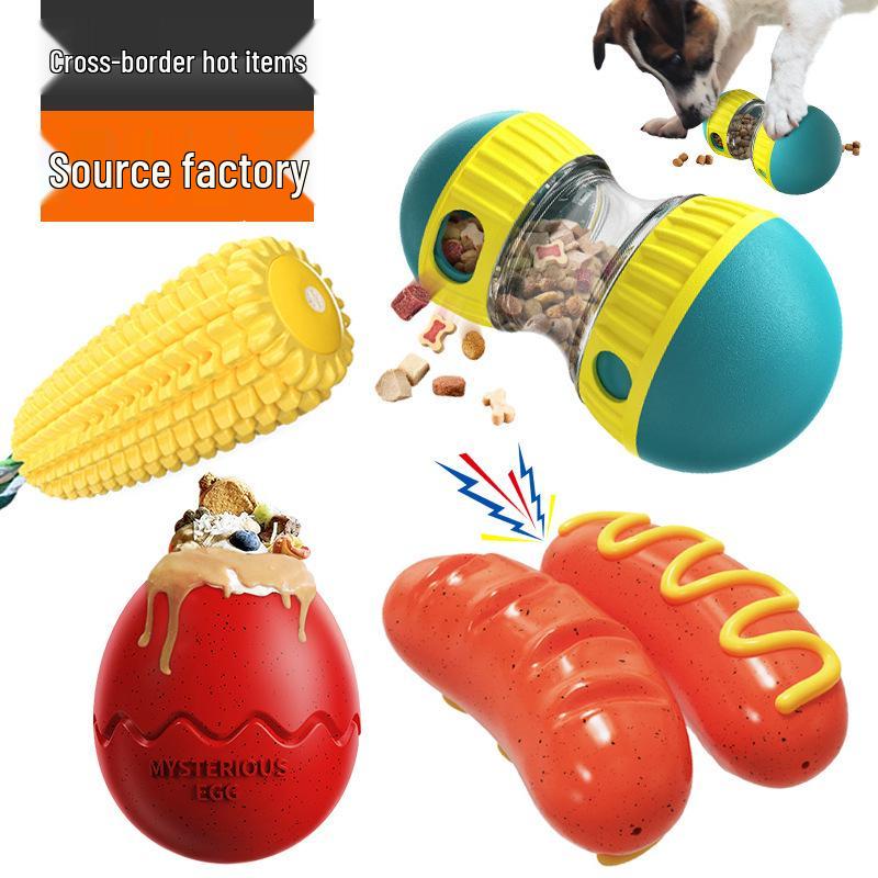 Pet Food Dispensing Dog Molar Ball - Indestructible Slow Feeder and Biting Toy