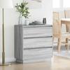Nightstand with Drawers Gray 71 x 34.5 x 75 cm Engineered Wood