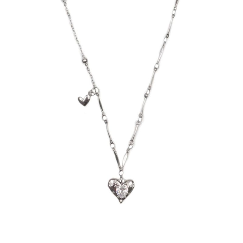 HIGHSCHOOLDISCO Heart Cubic Mix Chain Necklace
