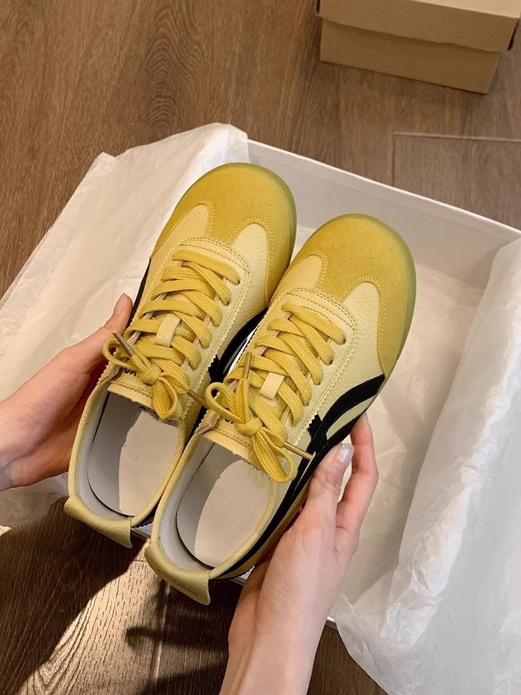 Fashion retro lightweight versatile flat-bottomed German training shoes women's 2025 new summer soft-soled sports Forrest Gump board shoes