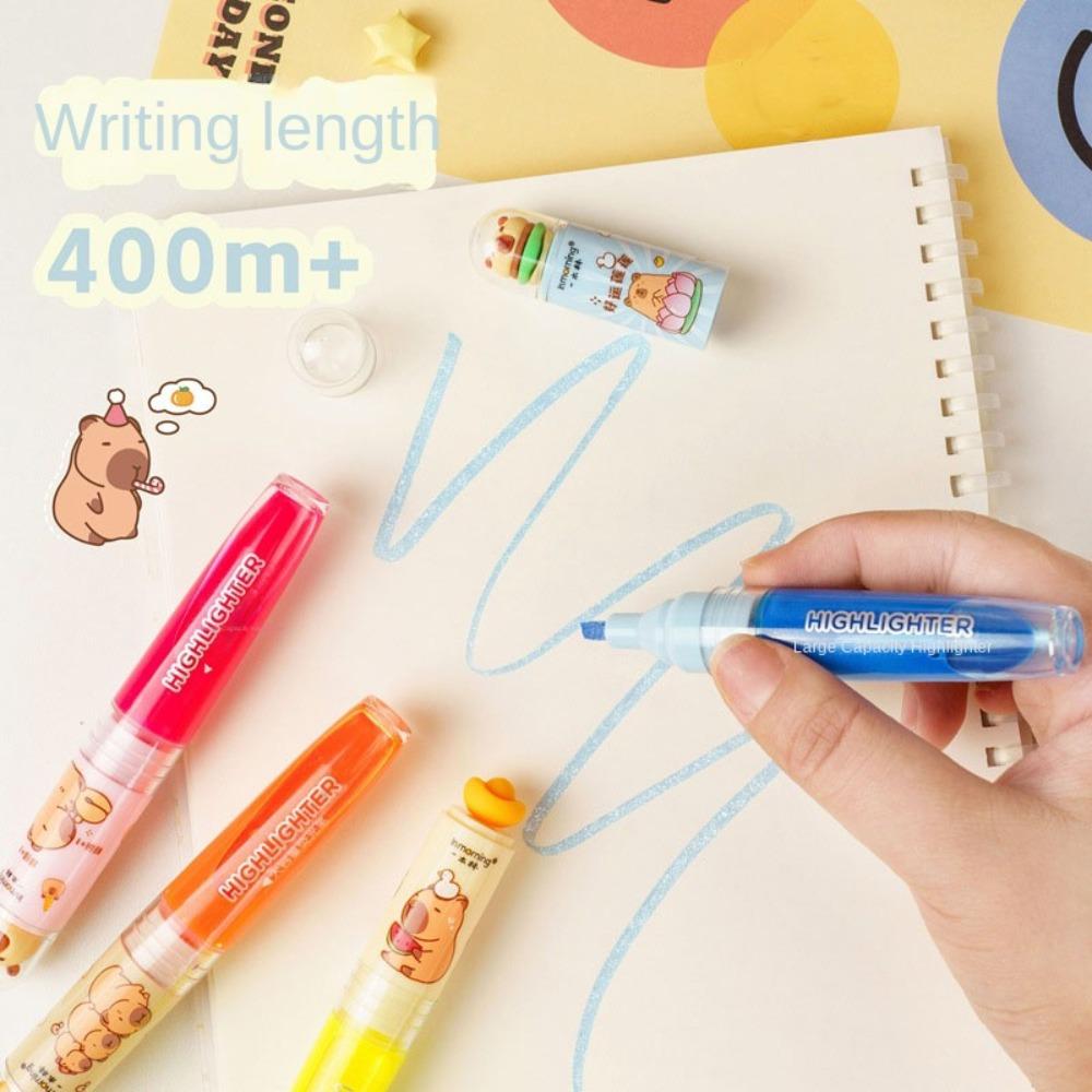 Large Capacity Capibara Highlighter Pen DIY Painting Color Pen Key Points Marker Pen  Boys Girls