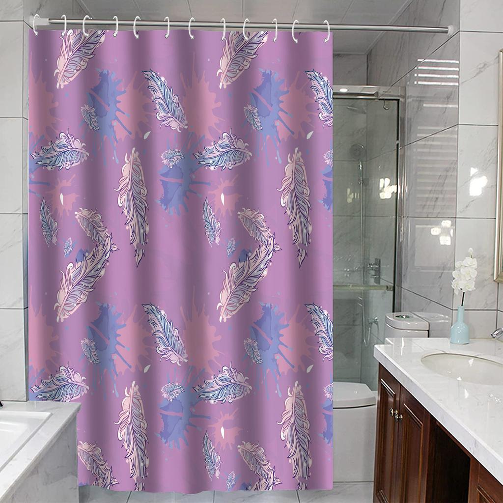 JINRUN Badezimmer verdickter wasserdichter Vorhang, schimmelfester Duschvorhang, Duschtrennwand-Vorhang, Duschvorhang, Badezimmer-Vorhang, kostenlose Perforation