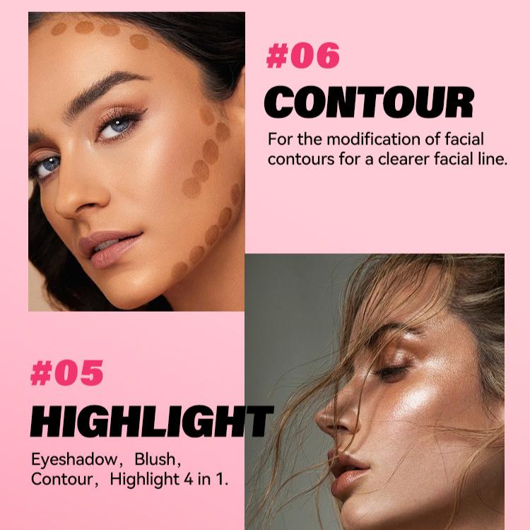 Colorete Líquido Iluminador Colorete para Rostro Altamente Pigmentado Maquillaje para Rostro 6 Colores Sombra de Ojos Colorete en Crema
