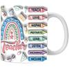 3D Teachers' Day Teacher'S Day Ceramic Coffee Mug Tea Cup Teacher Gift Rainbow Math