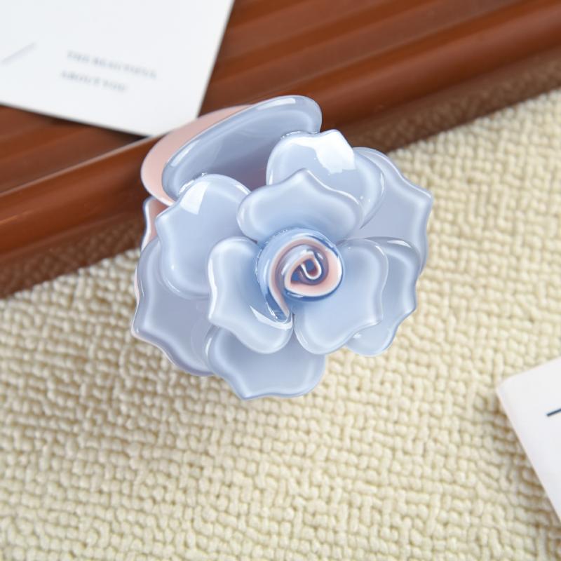 

[ZYAS]Sweet Camellia Rose Acetate Hair Claw Flower Series Claw Clips INS Trendy Hair Clips For Women Girls Hair Accessories