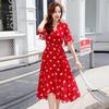 Dress Summer New Women's Clothing Korean Version Design Sense Niche Short-sleeved Polka Dot Skirt Polka Dot Little Red