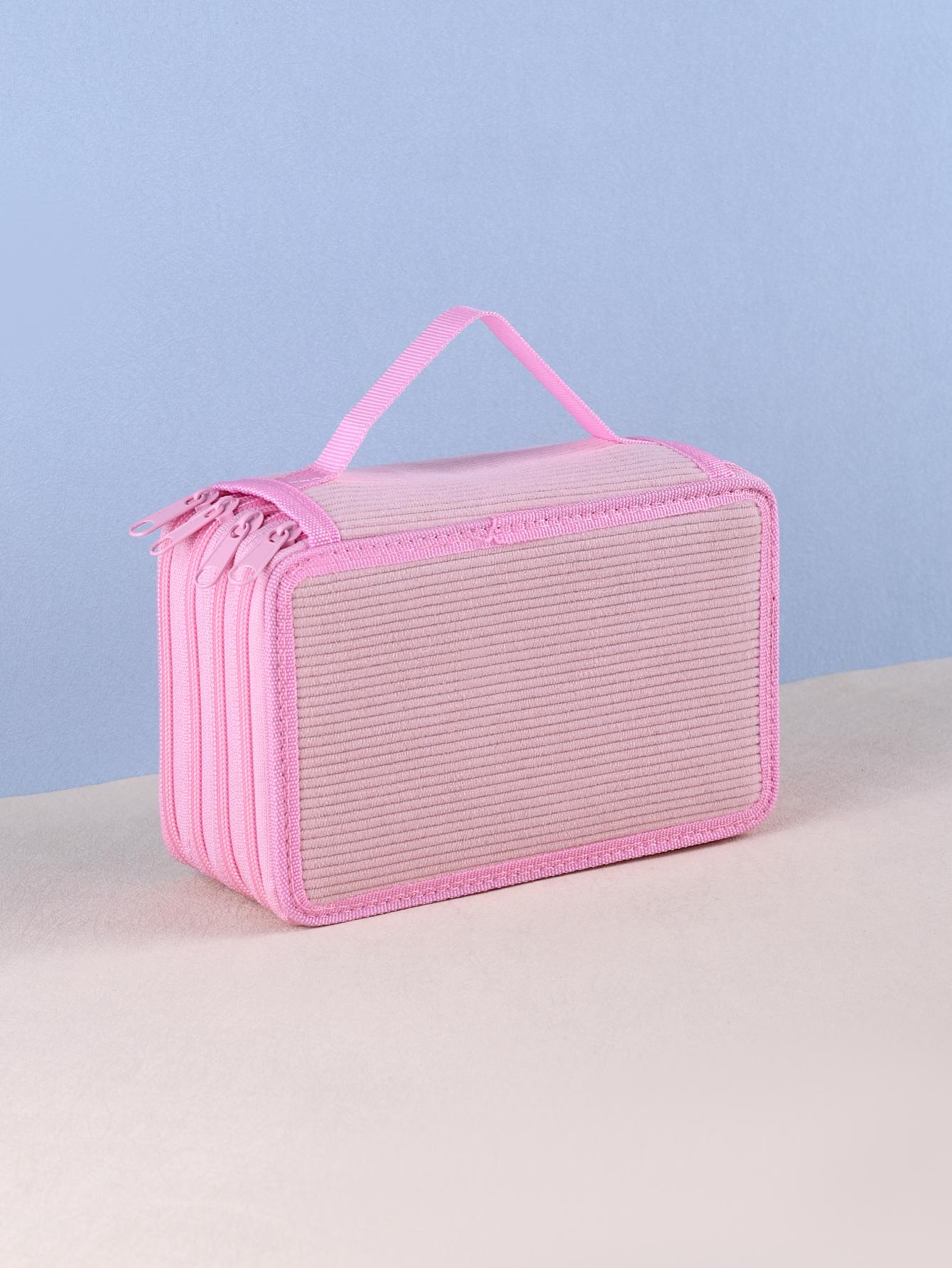 High-Quality Multi-Layer Corduroy Pencil Case with Custom Logo for Kids