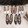 2025 New Women's Shoes Flat-bottomed Evening Wind Shallow Mouth Single Shoes Women's French Soft French Spring Retro Mary Jane Women's Shoes