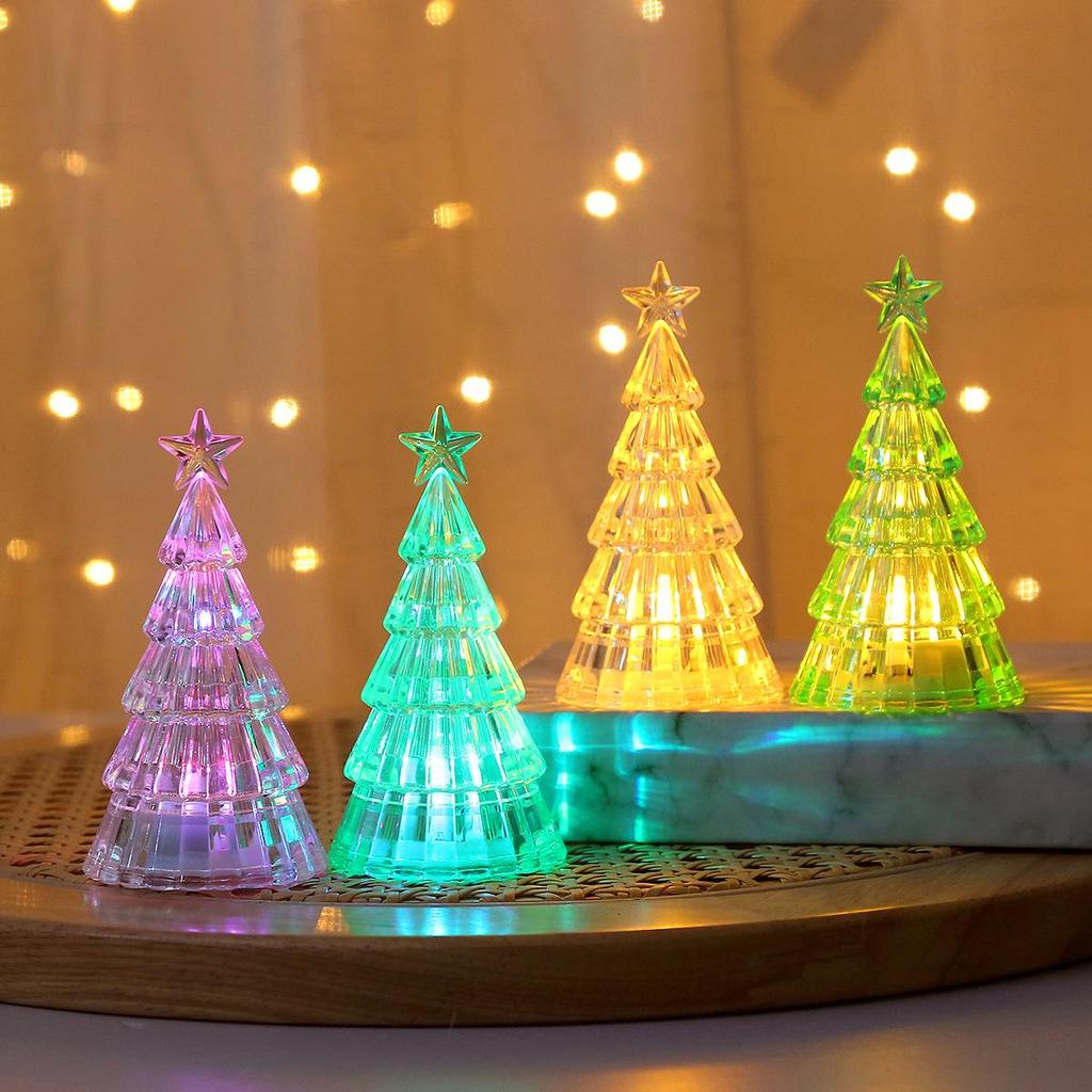 Mini Glowing Christmas Tree Tabletop Ornament & Night Light