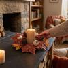 Simulation Artificial Maple Leaves Garland Pumpkins Fall Mini Wreath  Fireplace Window