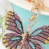 Yousheng Owl Keychain Enamel Charm Sparkling Rhinestone Car Key Ring for Women Wisdom Symbol Pendant for Bag
