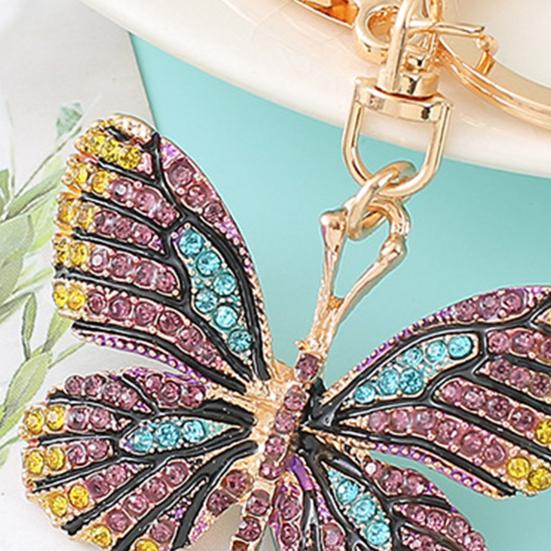 Yousheng Owl Keychain Enamel Charm Sparkling Rhinestone Car Key Ring for Women Wisdom Symbol Pendant for Bag