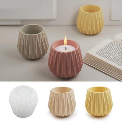 Artistic Silicone Planter Creating Mold DIY Concrete Faceted Pot Candle Holder Mold for Home Decor Enthusiasts