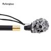 Silver Resin Skull Head Walking Cane Fashion Decorative Steel Stick Gentleman Elegant Cosplay Cane Knob Crosier 93cm