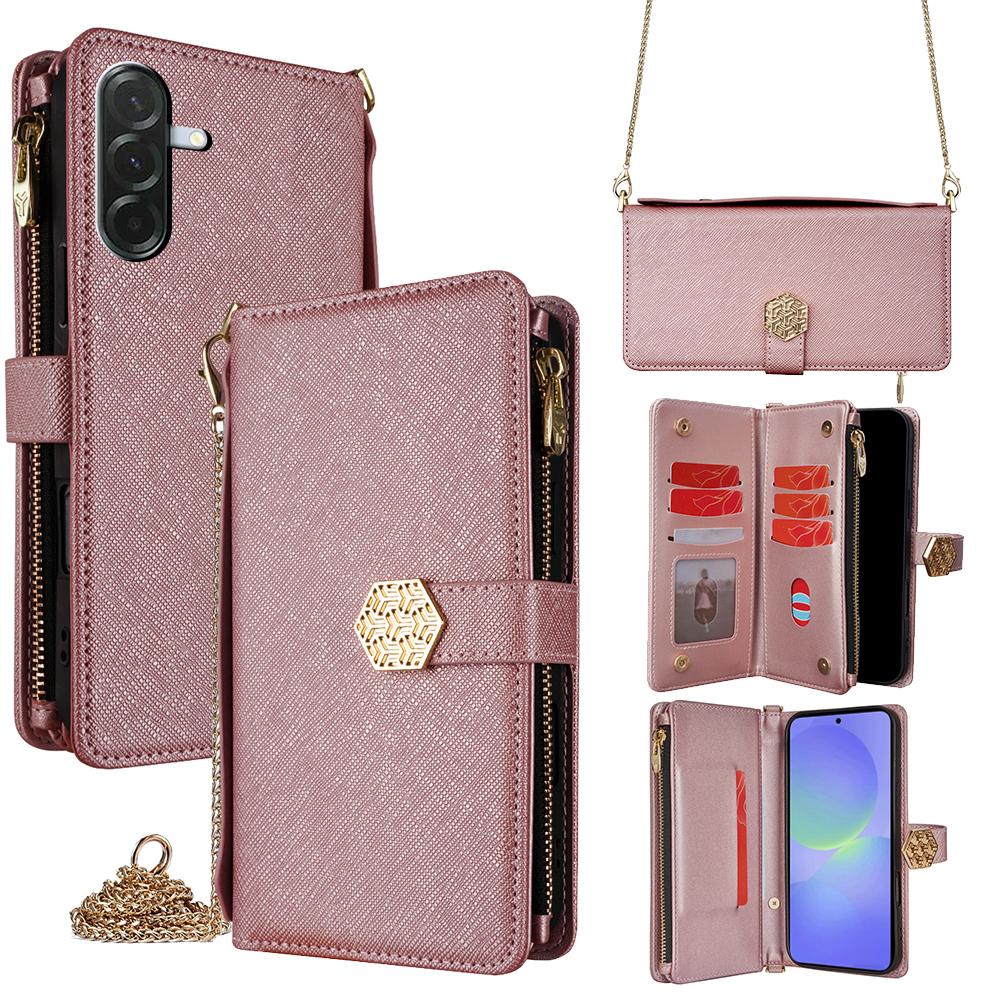 

For Samsung Galaxy A36 5G Case Cross Texture PU Leather+TPU Wallet Phone Cover with Strap
