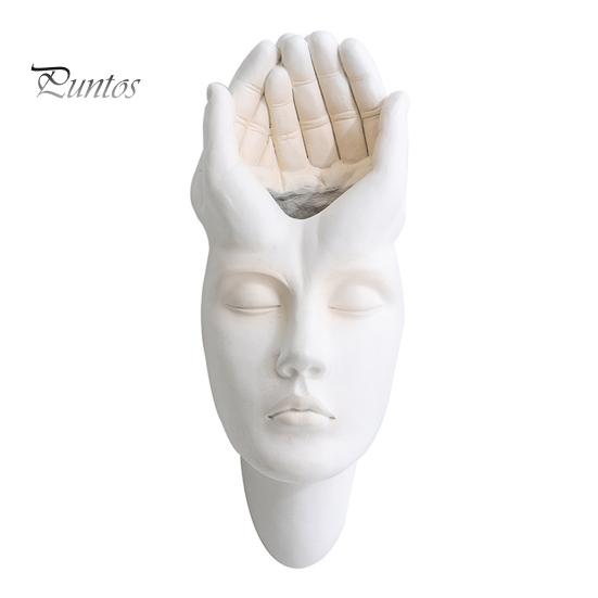 

Абстрактное лицо настенный горшок для растений подвесная настенная скульптура голова из смолы ваза цветочный горшок для дома балкон внутреннее уличное садовое украшение A