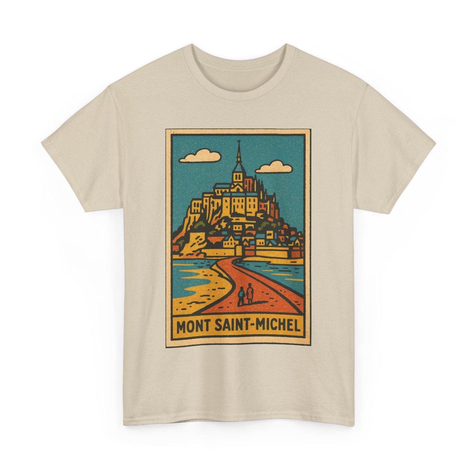 Mont Saint-Michel T-Shirt: Retro Comic France Landmark Tee S