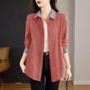 Spring Thin Long Sleeve Shirt Women Fashion Loose Fit Hong Kong Style Linen Blouse