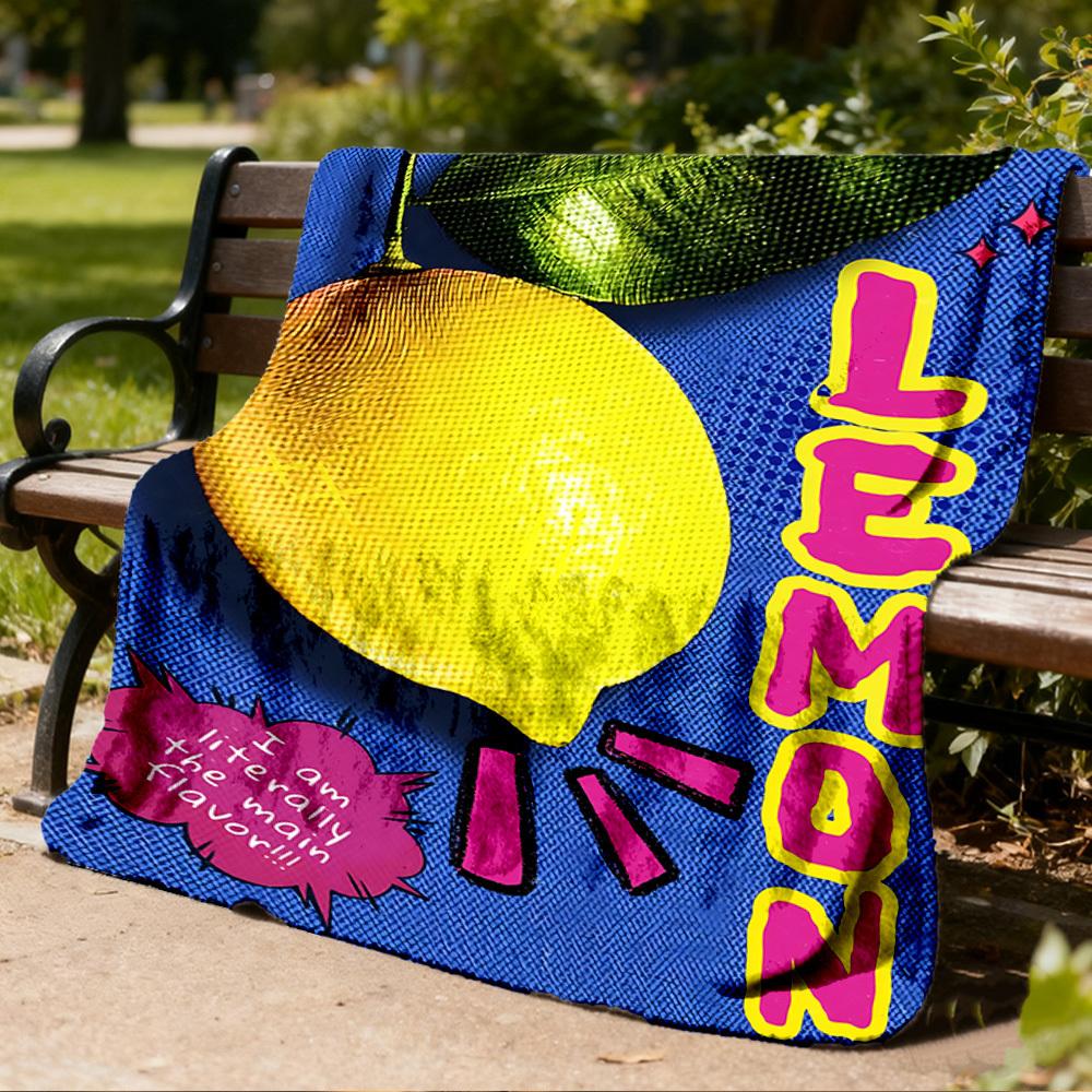 1pc Lemon Outdoor Blanket, Soft And Comfortable Blanket, Casual Warm Outdoor Blanket, Good Birthday Gift yy251201184