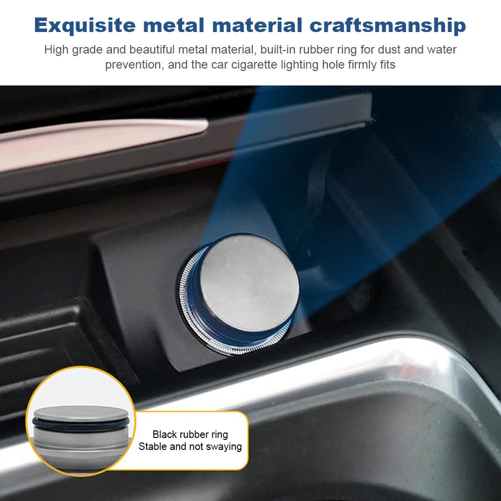 2 ks Zátka tlačítka zapalovače do auta Kryt protiprachový Kryt zásuvky Napájecí zásuvky Hliníková slitina Krytka tlačítka zapalování pro univerzální auto