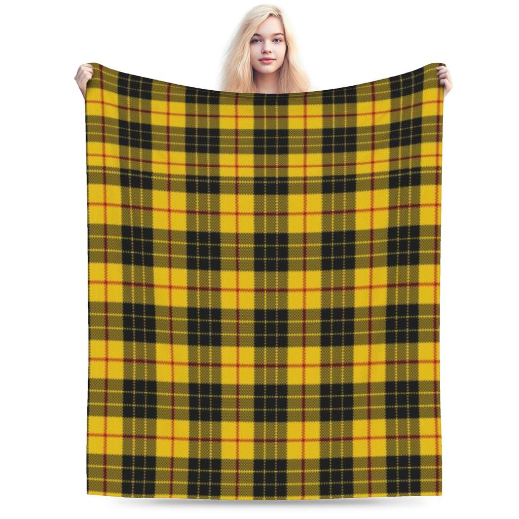 Soft Blanket Girls Boys Picnic Yellow Tartan Throw Blanket  Flannel Bedspread For Home Decor Novelty Sofa Bed Cover