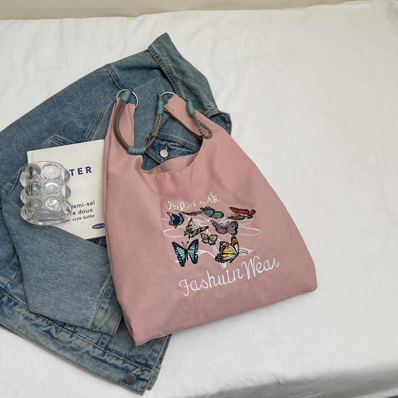 Embroidery Large-capacity New Versatile Personalized Large-capacity Tote Bag Women's Leisure Foreign Style To Work Commuting Shoulder Bag