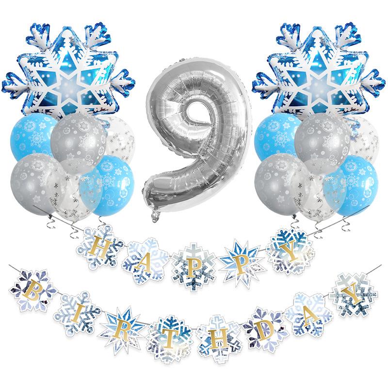 Christmas Snowflake Aluminum Film Balloon Set 32 Inch Digital Flag Children'S Birthday Party Decoration