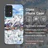 Oil Painting Art Snow Scenery Skiing Tempered Glass Phone Case for Samsung Galaxy A56 A72 A55 A54 A53 A52 A36 A15 A14 A13 Covers