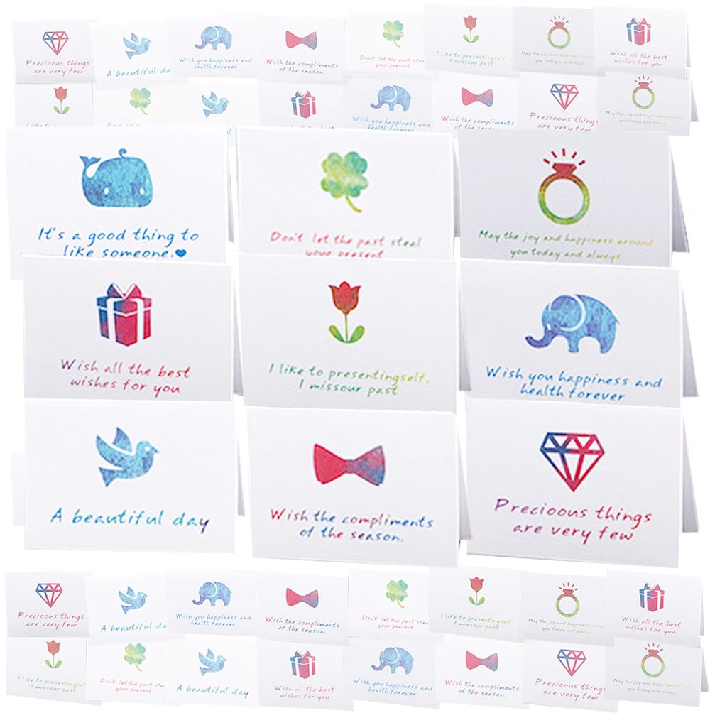 

moin moin Message 90 Cards Large Capacity Colorful Stamps with Watercolor and Simple White Mini Cards for and Presents with and Animals Cards, (9