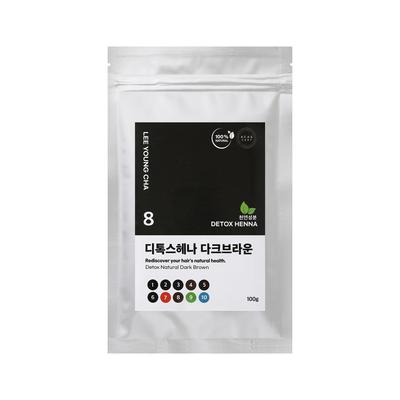 Youngcha Lee Natural Henna 100g Gray Hair Mild PPD-free Hair Dye Powder, 1 Pack, 8. PPD-free Dark Brown