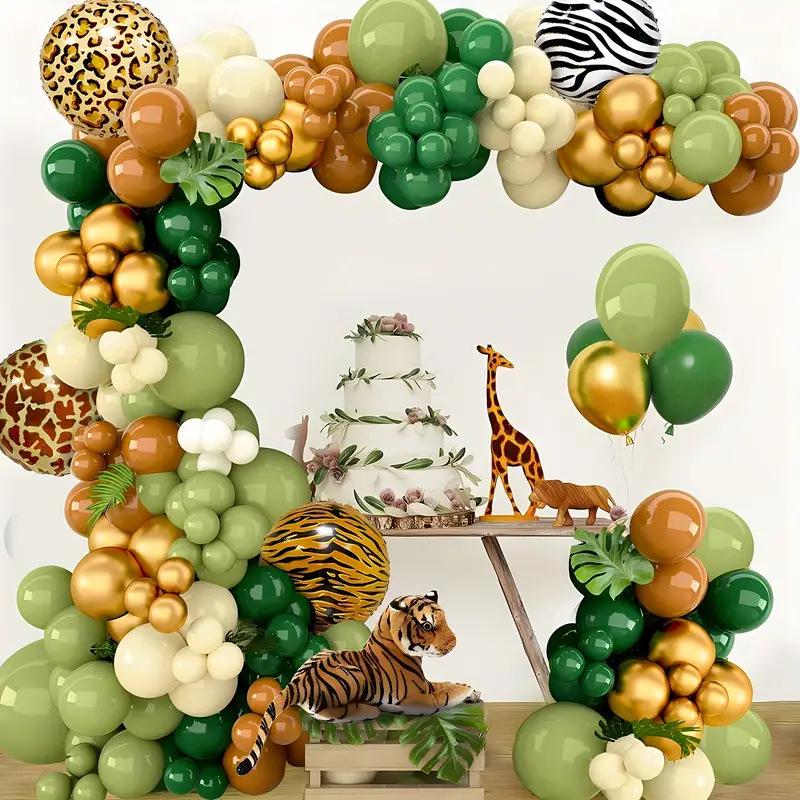 127-Piece Jungle Animal Balloon Arch Kit with Tiger and Leopard Prints