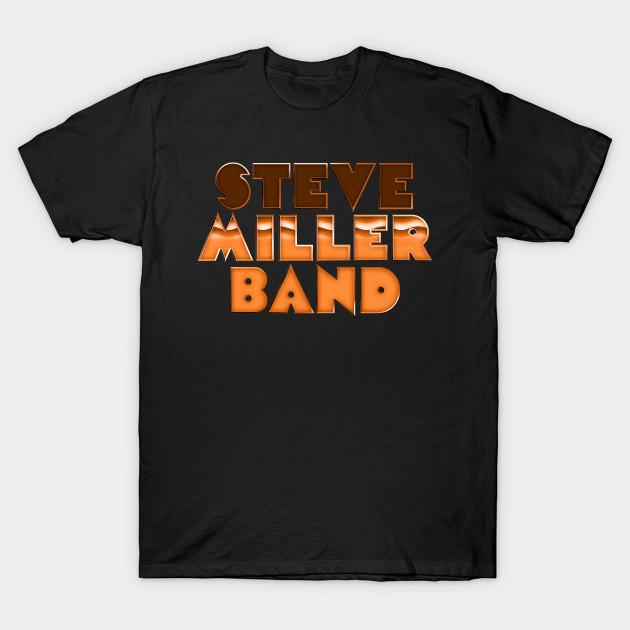

Men Black Print T-shirt Steve Miller Band /// Original Retro 70S-Style Design No-Cut Transfer Paper Print Cotton Tshirt L