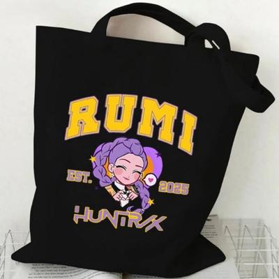 HUNTRIX K-Pop Lovci démonů Černobílá plátěná ekologická taška – Rumi