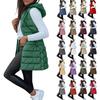Women's Long Vest Plain Sleeveless Hood Winter Vest Outwear Jacket Lightweight Warm Coat Outerwear