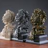 American Retro Animal Copper-Lion Head Resin Craft Ornament, Soft Furnishing Decoration For Entryway, Office And Wine Cabinet