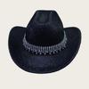 European and American Flash Diamonds, Water Drops, Diamonds, Western Cowboy Hats, Men's and Women's Casual Felt Hats, Stage Street Performance Jazz