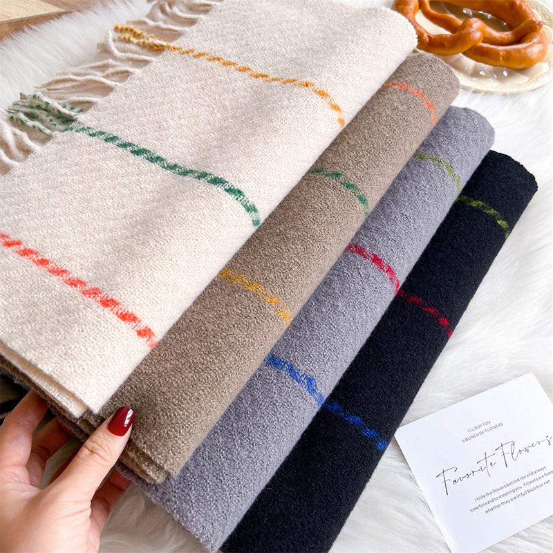 180*30cm Autumn Women's Scarf Luxury Classic Plaid Soft Foulard Female Acrylic Plaid Scarves Shawl Pashmina Feeling Shawls