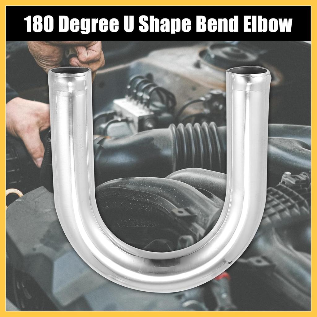 OD 1" 25mm Leg Length 4" 100mm Aluminum Alloy Tube Intercooler Pipe 180 Degree U Shape Bend Elbow Air Intake Tube Silver Tone for Car Auto