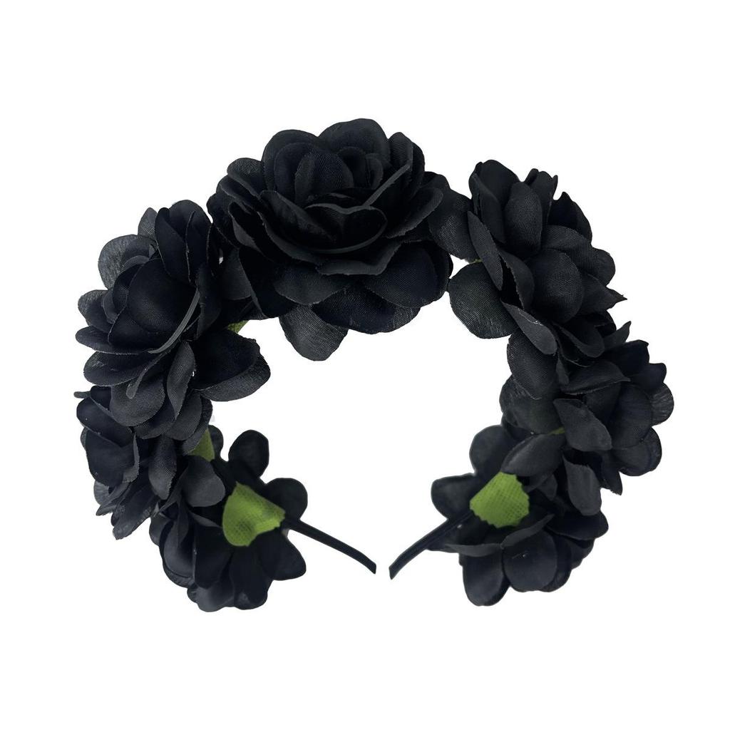 Halloween Flower Headband with Spider for Cosplay or Makeup Party