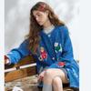 Women's Cartoon V-Neck Knitted Cardigan Sweater