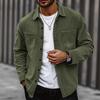 Men's Solid Color Shirt Long Sleeve Men's Casual Fashion Trend With Pocket Shirt Jacket