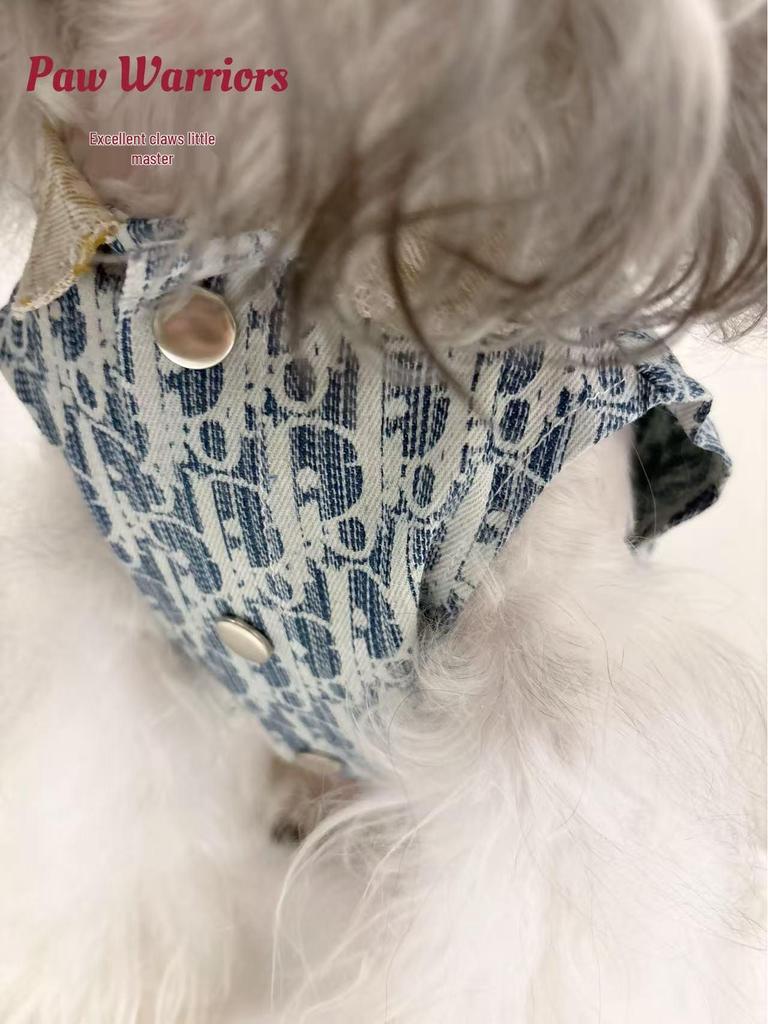 Trendy Denim Patchwork Vest for Small Dogs & Cats - Sleeveless Pet Apparel for Puppies, Teddy, Bichon, Corgi