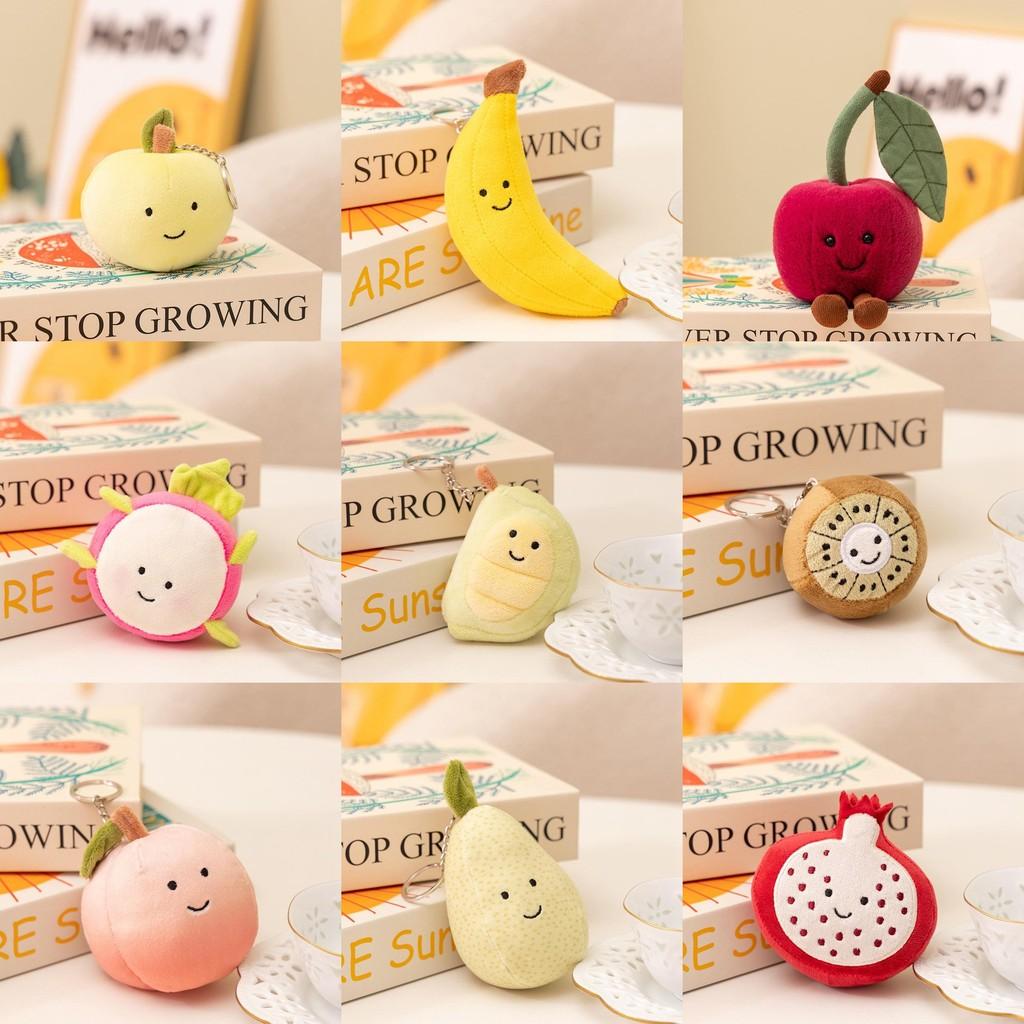 Bananas Fruit Cute Peaches Pears Plush Keychains For Decoration Backpack