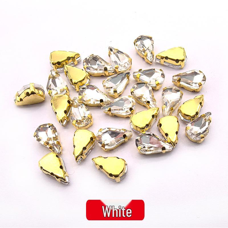 

Золотая капля коготь страз стеклянный кристалл DIY украшение для чехла телефона 6x10mm