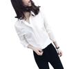 Shirt women's long sleeves 1116 new Korean version women's clothing temperament simple V-neck chiffon shirt solid color versatile top