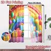 2pcs   2D FLAT PRINTING Curtains (Without Rod) Birthday Bliss(4) Contemporary Modern Curtains Durable 100% Polyester Fabric