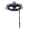 Fancy Dress Party Eyewear Mask Metal Handheld Stick Half Face Venetian Masque Rhinestones Women Mask Prom Ball Masquerade