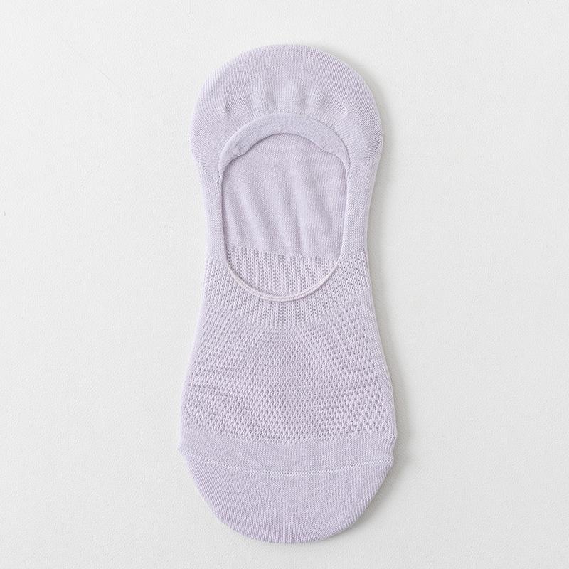 Women's Boat Socks, Shallow Mouth Invisible Solid Color Cotton Socks, Anti-slip and Non-dropping, As Well As Summer Thin Short Socks, Breathable
