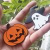Hot Sale Halloween Zinc Alloy Car Stickers, 3D Metal Ghost Witch & Pumpkin Decals, Spooky Cute Auto Decor for Car Truck SUV